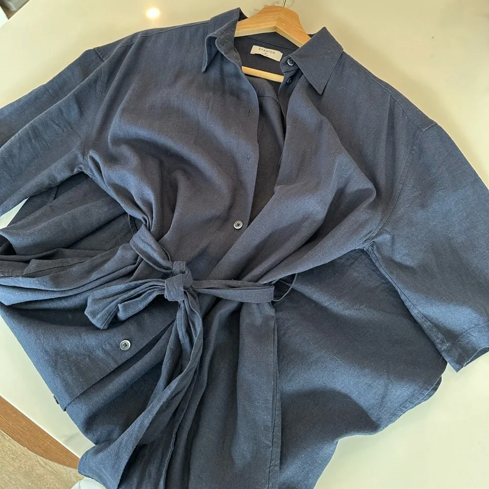 Babaton Navy Shirt Midi Dress - Picture 2 of 7